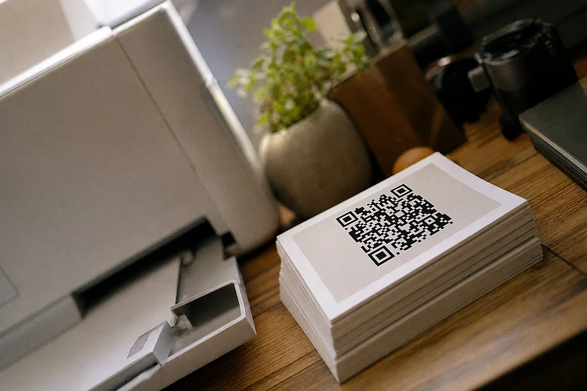 Yazıcıdan yeni çıkmış QR'lı kartlar